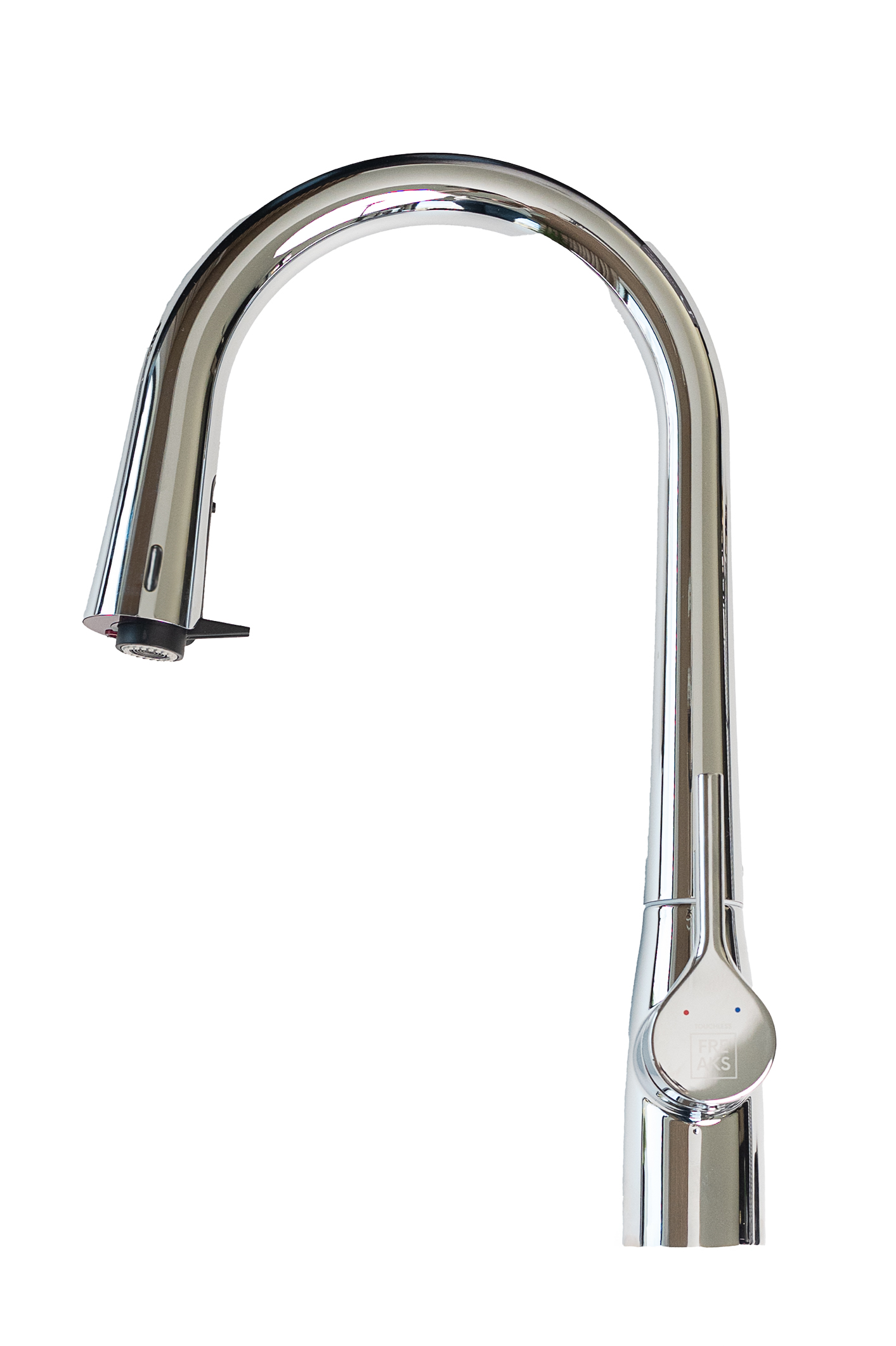 Bezdotykowa bateria kolor srebrny z wyciąganą wylewką